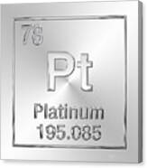Periodic Table Of Elements - Platinum - Pt Canvas Print