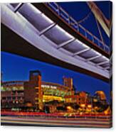 Petco Park And The Harbor Drive Pedestrian Bridge In Downtown San Diego Canvas Print