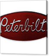 Peterbilt Emblem White 2 Canvas Print