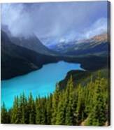 Peyto Lake Rainbow Below Banff National Park Canvas Print