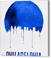 Philadelphia Skyline Blue Canvas Print