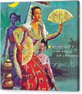 Philippines, Three Ladies, Vintage Travel Poster Canvas Print
