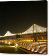 Pier 14 And Bay Bridge Lights Canvas Print