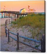 Pier Around The Fence Canvas Print