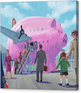 Pig Airline Airport Canvas Print