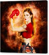 Pin Up Boxing Girl Canvas Print