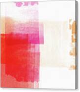 Pink And Red Minimalist Abstract Art By Linda Woods Canvas Print