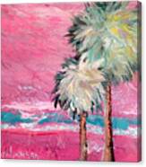 Pink Horizon Palms Canvas Print