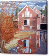 Pink House In Autumn Canvas Print