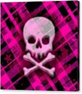 Pink Plaid Skull Canvas Print