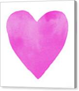Pink Watercolor Heart- Art By Linda Woods Canvas Print