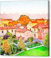 Pisa In Watercolor Style Canvas Print