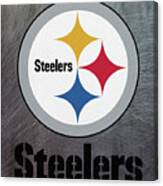 Pittsburgh Steelers On An Abraded Steel Texture Canvas Print