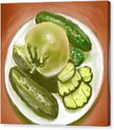 Plate Of Pickles Canvas Print