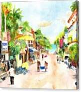 Playa Del Carmen Mexico Shops Canvas Print