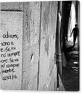 Poetry - Lecce, Italy - Black And White Street Photography Canvas Print