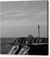 Point Arena - Black And White Canvas Print