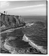 Point Vicente Lighthouse Palos Verdes California - Black And White Canvas Print