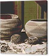 Pomo Baskets And Magnesite Beads Canvas Print