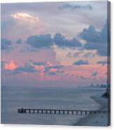 Pompano Pier At Sunset Canvas Print