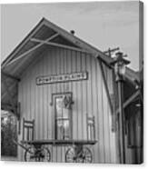 Pompton Plains Railroad Station And Baggage Cart Canvas Print