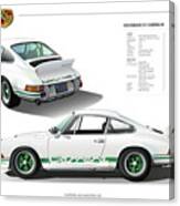 Porsche 911 Carrera Rs Illustration Canvas Print