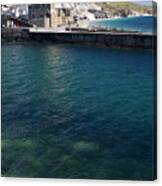 Porthleven Harbour Mouth Cornwall Uk Canvas Print