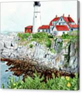 Portland Head Light, Lighthouse Painting, Lighthouse Print, Maine Lighthouse, Canvas Print