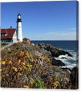 Portland Head Lighthouse In The Fall Canvas Print