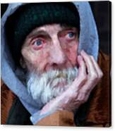 Portrait Of A Homeless Man Canvas Print