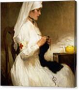Portrait Of A Nurse From The Red Cross Canvas Print