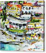 Positano Beach Amalfi Coast Holiday Canvas Print