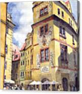 Prague Karlova Street Hotel U Zlate Studny Canvas Print