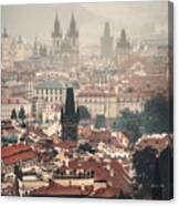 Prague Skyline Rooftop View Canvas Print