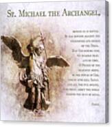 Prayer To St. Michael The Archangel Canvas Print