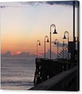 Pre-sunrise On Daytona Beach Pier Canvas Print