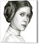 Princess Leia Watercolor Portrait Canvas Print