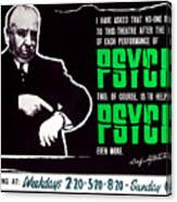 Psycho, Director Alfred Hitchcock Canvas Print