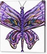 Purple Butterfly Illustration Canvas Print