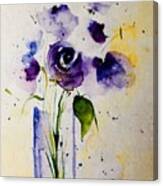 Purple Flowers In The Vase Canvas Print
