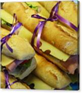 Purple Ribboned Sandwiches Canvas Print