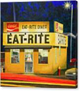 Quiet Night At Eat Rite Diner Canvas Print