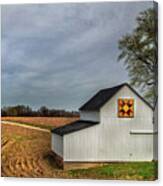 Quilt Barn And Field Canvas Print