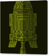 R2d2 - Star Wars Art - Green 2 Canvas Print