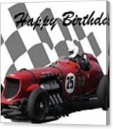 Racing Car Birthday Card 3 Canvas Print
