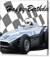 Racing Car Birthday Card 7 Canvas Print