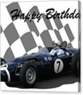 Racing Car Birthday Card 8 Canvas Print