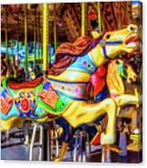 Racing Carrousel Horse Canvas Print