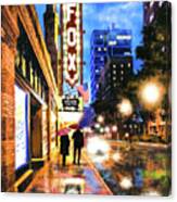 Rain Falling On Peachtree Street - Atlanta Canvas Print