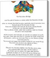 Rainbow Bridge Poem With Colorful Paw Print By Sharon Cummings Canvas Print